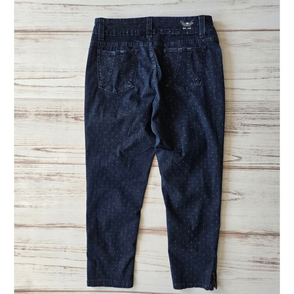 Lee Shapetastic Hidden Hold Dark Wash Polkadot Jeans sz 12 - Picture 7 of 8